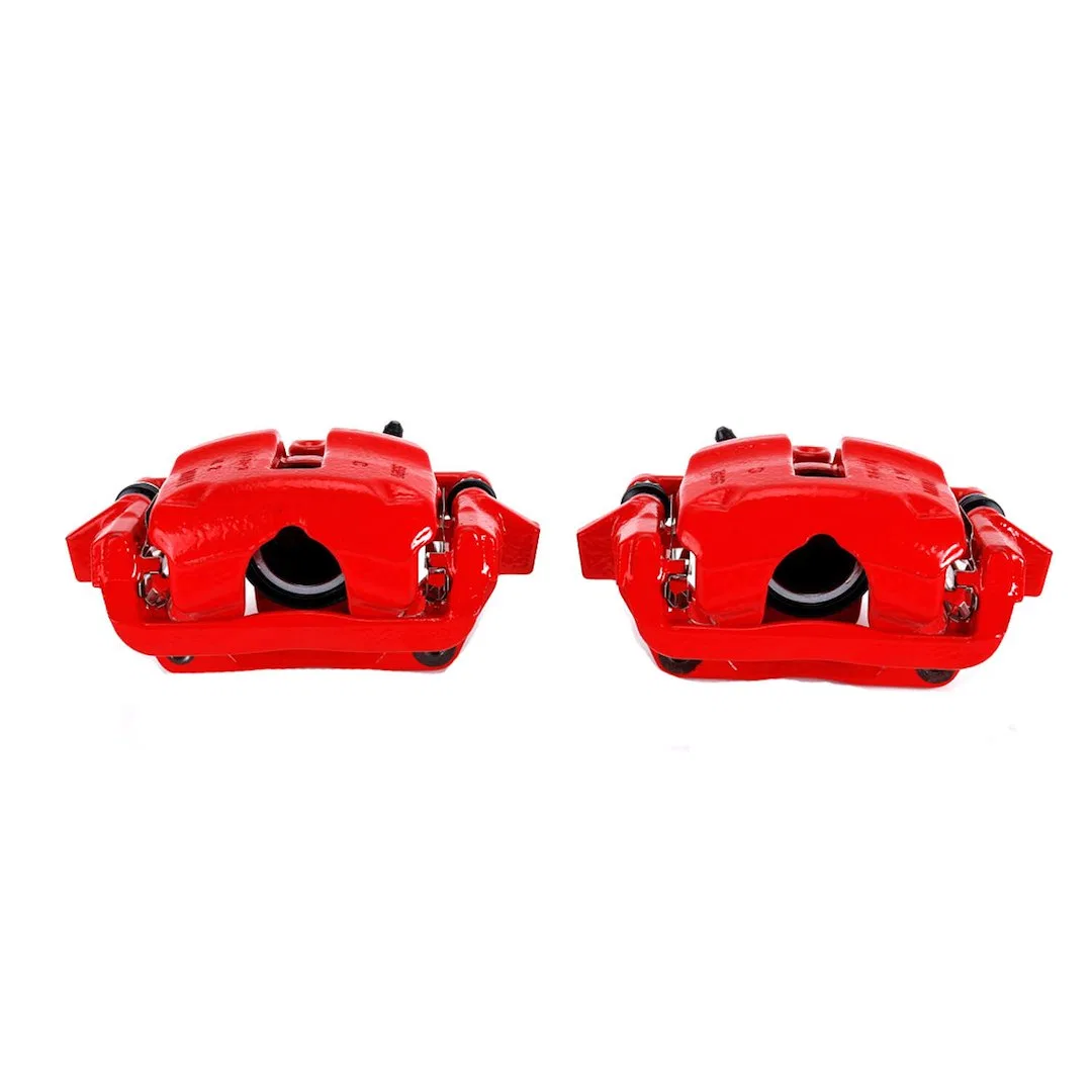 S3320A – POWERSTOP Brake Caliper, Floating Single 2.12 Inch Piston Caliper Without Brake Pads Powder Coated Red Cast ...